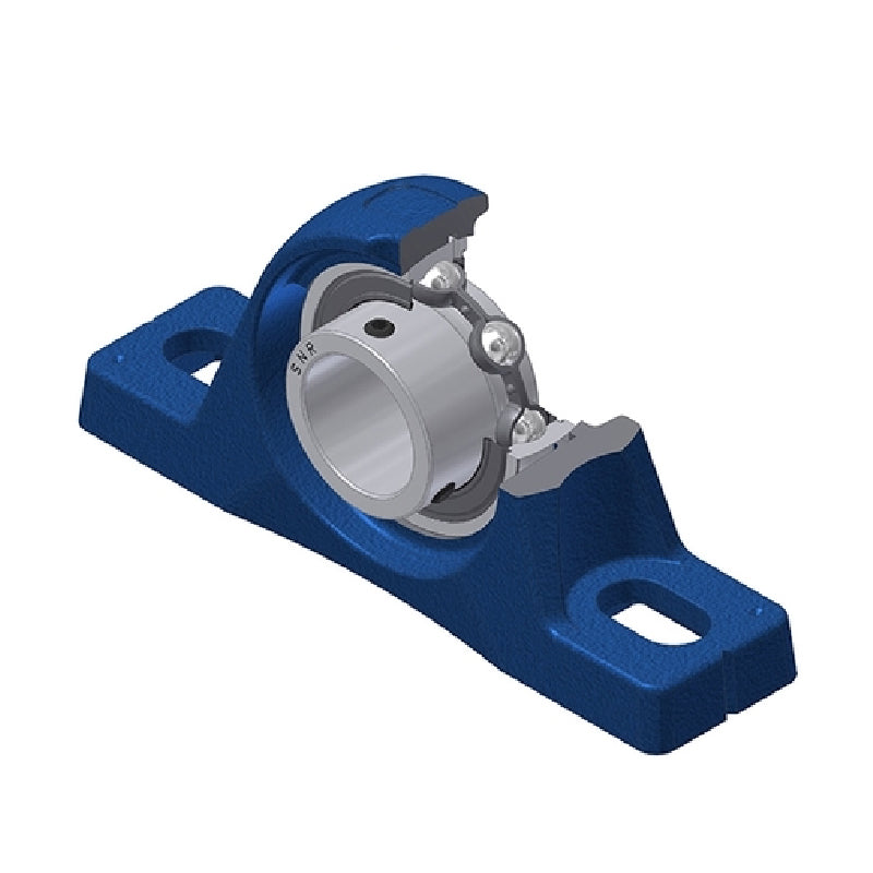 SNR USPLE203 Metric Cast Iron Two Bolt Pillow / Plummer Block Housing with 17mm Bore Insert - Allow 2-3 Days