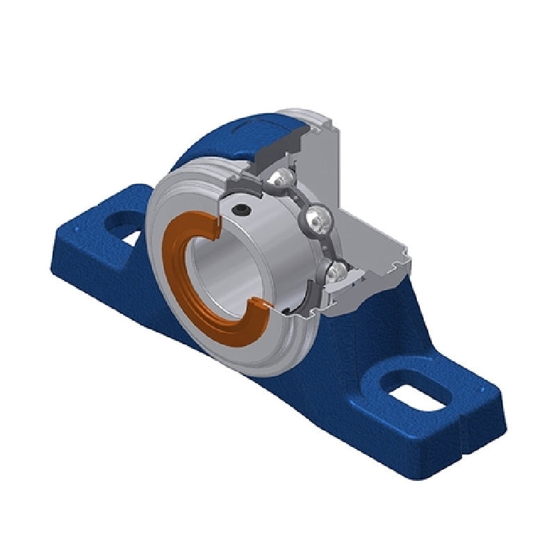 SNR USPLE205CC Metric Cast Iron Two Bolt Pillow / Plummer Block Housing with 25mm Bore Insert - Allow 2-3 Days
