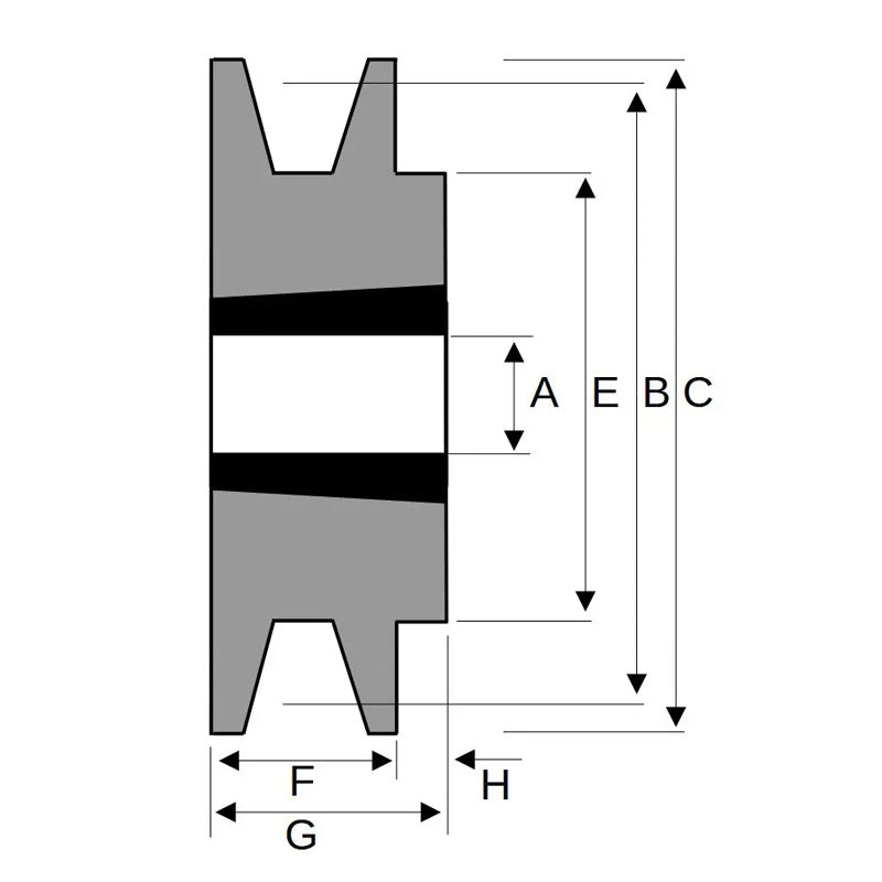 160X1SPB 160mm Pitch Diameter SPB Section Tapered Locking Bush Type Pulley with 1 Groove (Bush not Incl.)