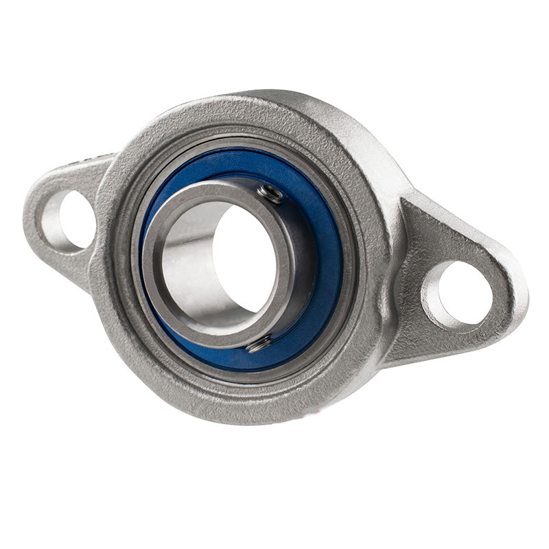 SSKFL002 Corrosion Resistant 2 Bolt Oval Bearing with Stainless Grub Screw 15mm Insert