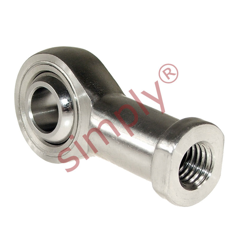 Budget SSPHS10/F1 Right Hand Stainless Steel / PTFE Lined Plain Female Rod End 10mm Bore M10x1.25 Thread