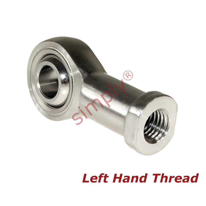 Budget SSPHS16/F1L Left Hand Stainless Steel / PTFE Lined Plain Female Rod End 16mm Bore M16x1.5 Thread