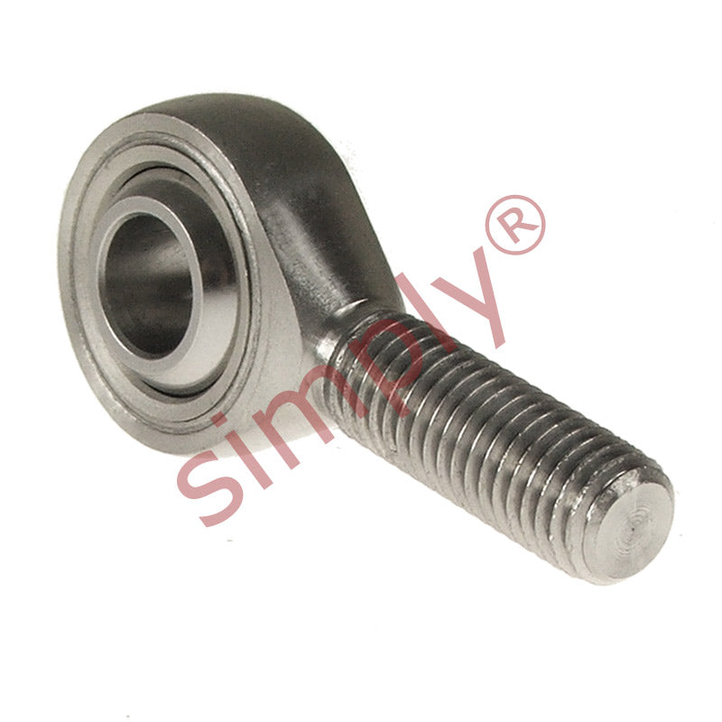 Budget SSPOS25L Left Hand Stainless Steel / PTFE Lined Plain Male Rod End 25mm Bore M24x2 Thread