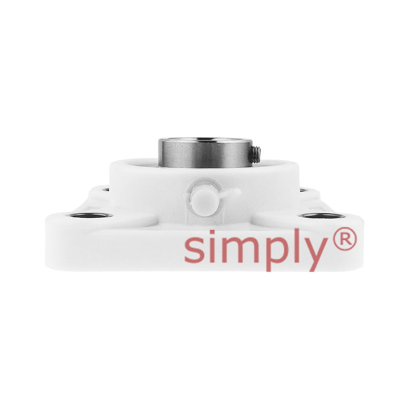 SUCFPL205-16 Metric Thermo Plastic Four Bolt Square Flange Housing with 25mm Bore Stainless Insert