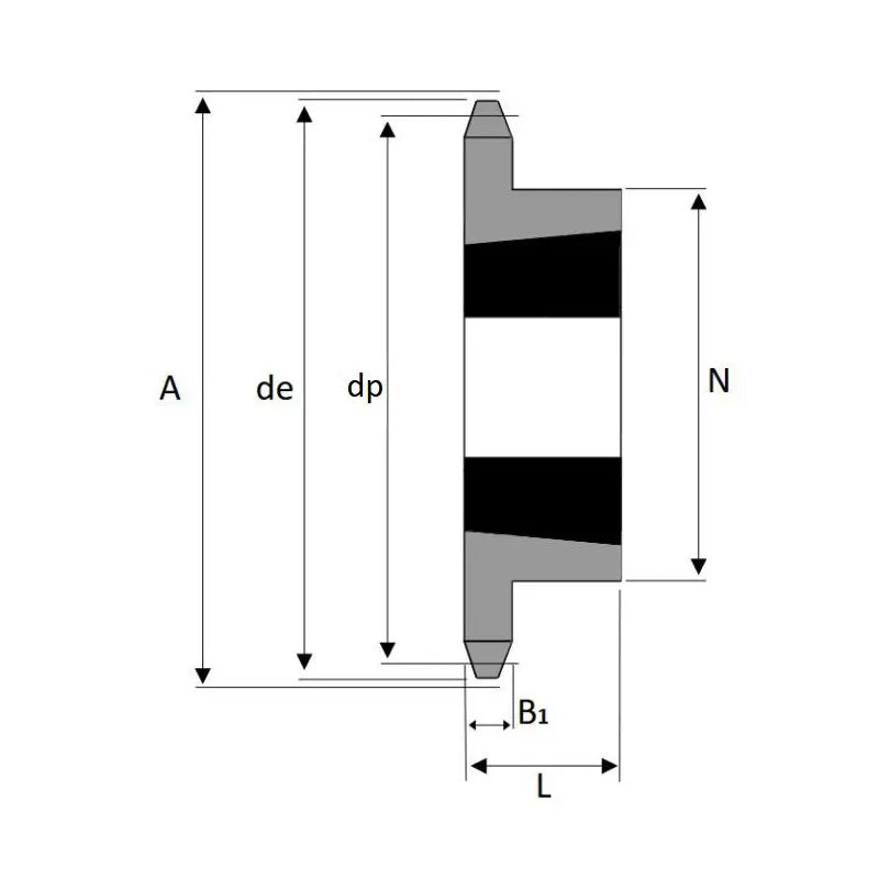 28 Tooth 08B Simplex Sprocket Tapered Locking Bush Type for 1/2 inch Pitch Chain (Bush not Incl.)