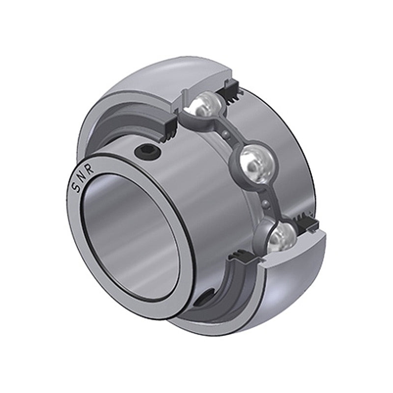 SNR UC212-39G2L3 Imperial Full Width Spherical Outer Bearing Insert 2-7/16 inch Bore 110mm Outside Diameter with Grub Screws and Triple Lip Seals - Allow 2-3 Days