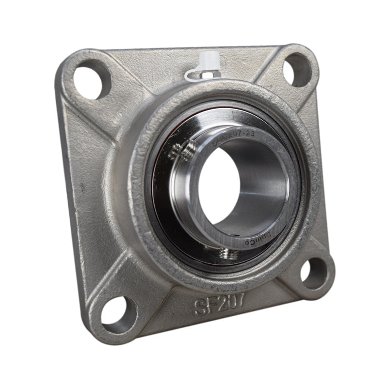 SSUCF210 Metric Four Bolt Square Stainless Steel Flange Housing with 50mm Bore Stainless Insert
