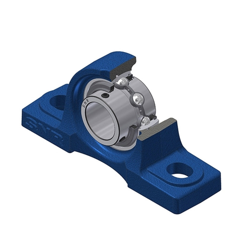 SNR UCP206L3 Metric Cast Iron Two Bolt Pillow / Plummer Block Housing with 30mm Bore Insert with Triple Lip Seal - Allow 2-3 Days