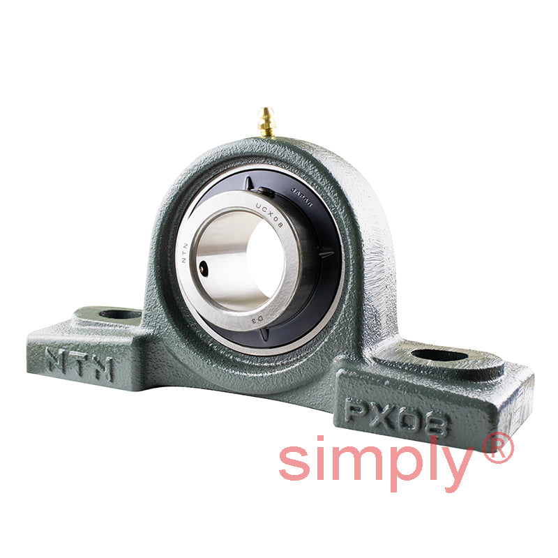 NTN UCPX08D1 Metric Cast Iron Two Bolt Pillow / Plummer Block Housing with 40mm Bore Insert