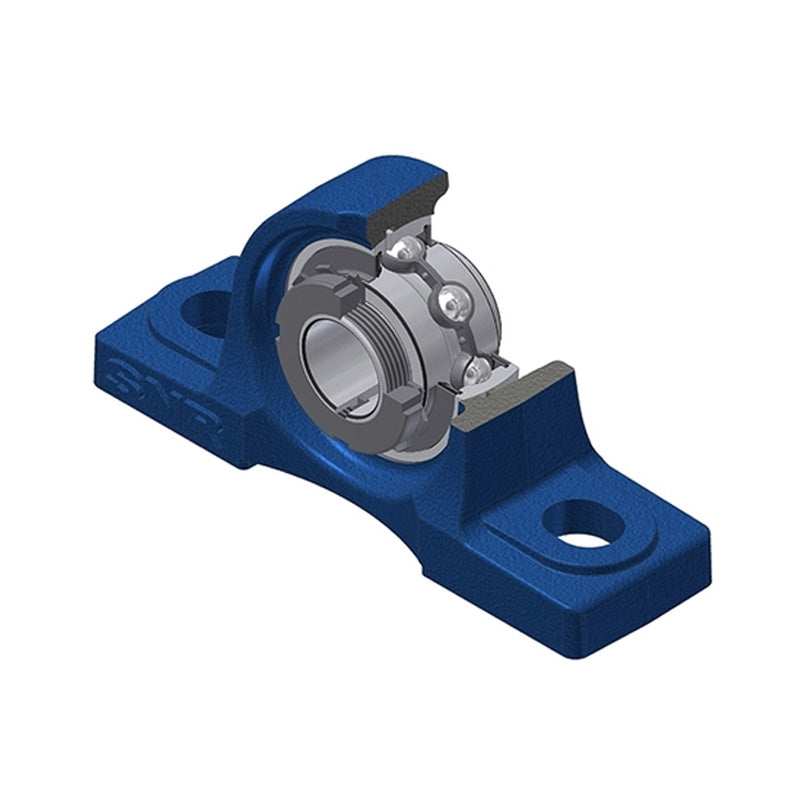 SNR UKP326H Metric Cast Iron Two Bolt Pillow / Plummer Block Housing Insert and Adaptor Sleeve Fits 115mm Shaft - Allow 2-3 Days