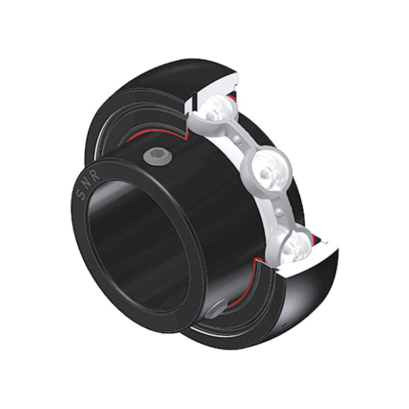 SNR US203G2T20 Metric Flatback Spherical Outer High Temp Bearing Insert 17mm Bore 40mm Outside Diameter with Grub Screws - Allow 2-3 Days