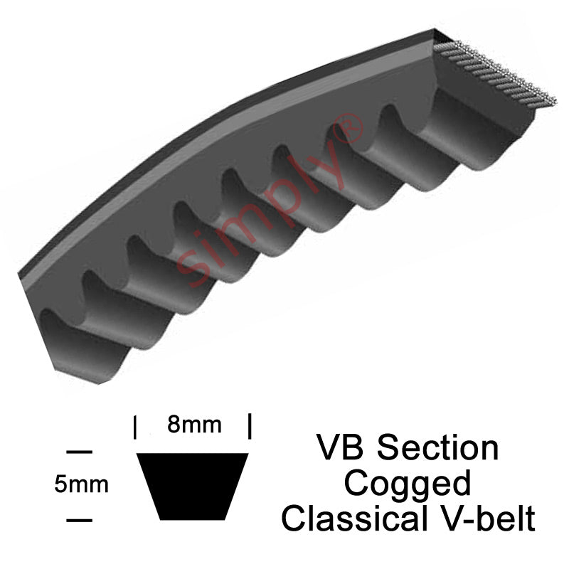 Optibelt VB-8x750-Li Cogged Classical 8mm Wide 5mm Deep V-Belt