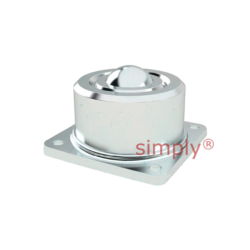 High-Performance High Capacity 4 Bolt Base Mounted Square Surface Ball Transfer Unit with 38.1mm Stainless Steel Ball - Load Capacity 1000kg - Allow 2-3 Days