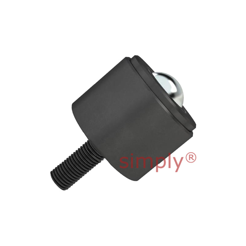 High Capacity Hex Threaded Ball Transfer Unit with 12.7mm Stainless Steel Ball M8 Thread - Load Capacity 25kg - Allow 2-3 Days