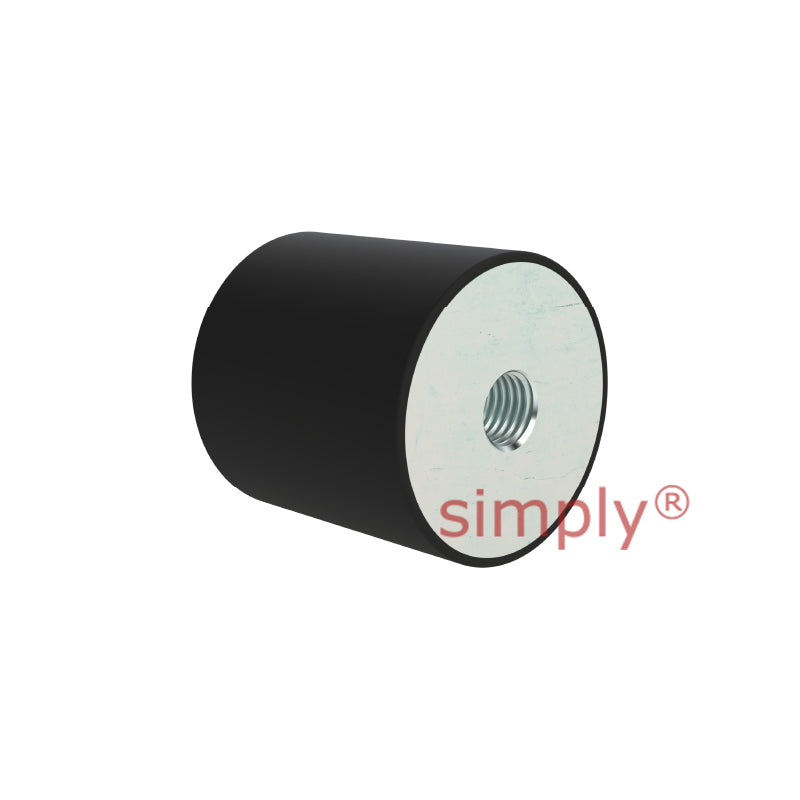 High-Performance Female Rubber Cylindrical Bump Stop 60x40mm M10 Thread