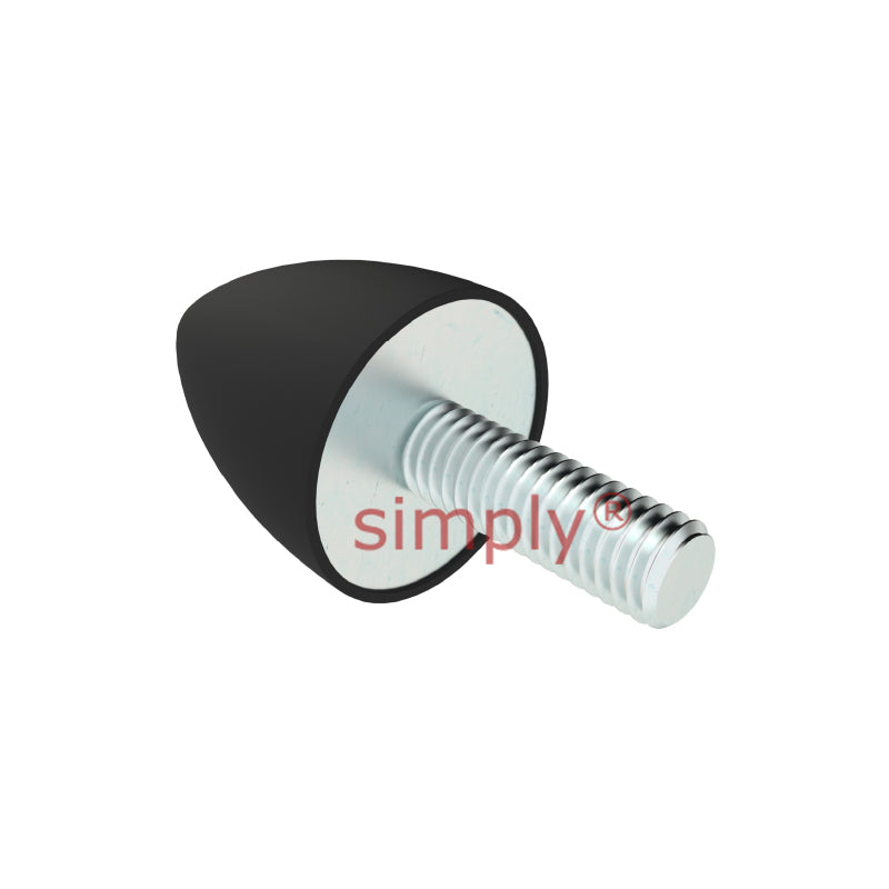 High-Performance Male Rubber Cone Bump Stop 50x64mm M10 Thread